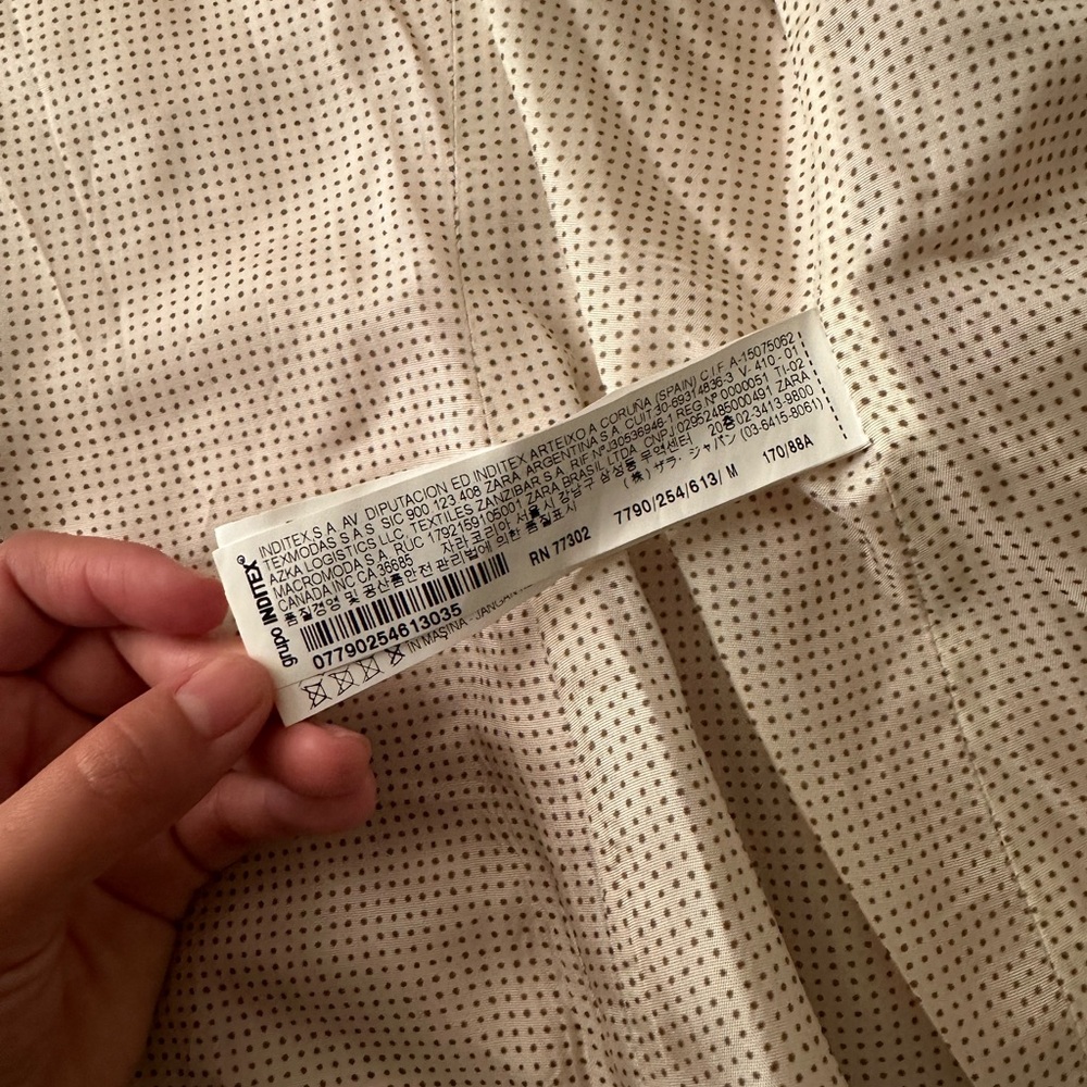 Zara Basic One Button Front Closure Pale Pink Bla… - image 5